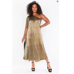 Tropez Maxi - Good as Gold Pleat Maxi Dress